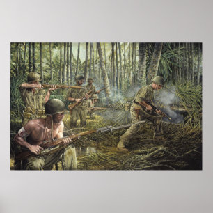 Roter Pfeil am Krieg durch Druck Michaels Gnatek Poster