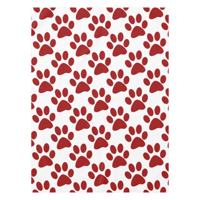 Roter Pfotenabdruck Tischdecke (Vorderseite)