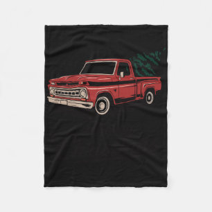 Roter Pickup-Truck Weihnachtsbaum Vintage Weihnach Fleecedecke