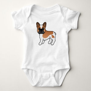Roter Pied French Bulldogge Süßer Cartoon-Hund Baby Strampler