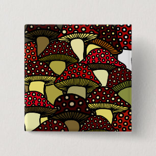 Roter Pilz-Knopf Button