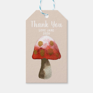 Roter Pilz Toadstool magisches Weinlabel Geschenkanhänger