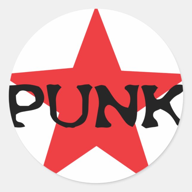roter Pinkstar Runder Aufkleber (Vorderseite)