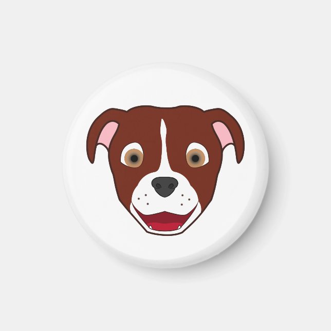 Roter Pitbull mit Blaze Magnet (Vorne)