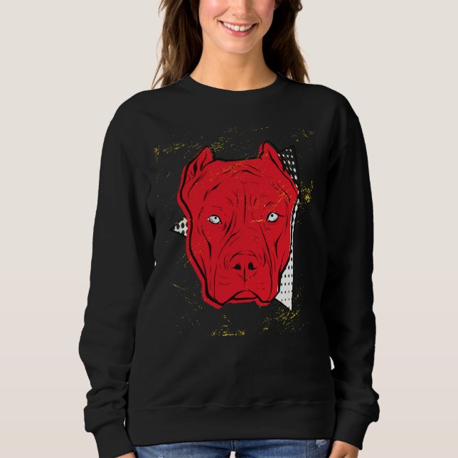 Roter Pitbull Sweatshirt (Vorderseite)