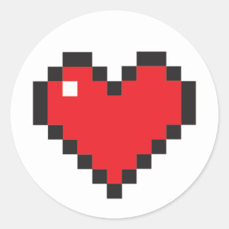 Roter Pixel-Heftsticker Runder Aufkleber