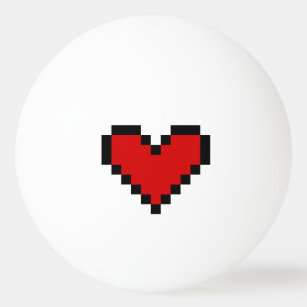 Roter Pixelherz-Klingeln pong Ball für Tischtennis Tischtennisball
