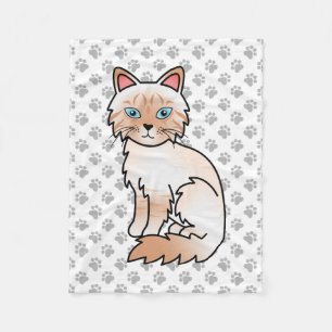 Roter Point Tabby Birman / Ragdoll Süße Katze & Pf Fleecedecke