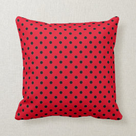 Roter Polka-Dot Kissen