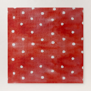 Roter Polka Punkt, Wasserfarben nahtloses Muster.