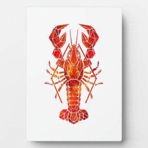 Roter polygonal Hummer Fotoplatte