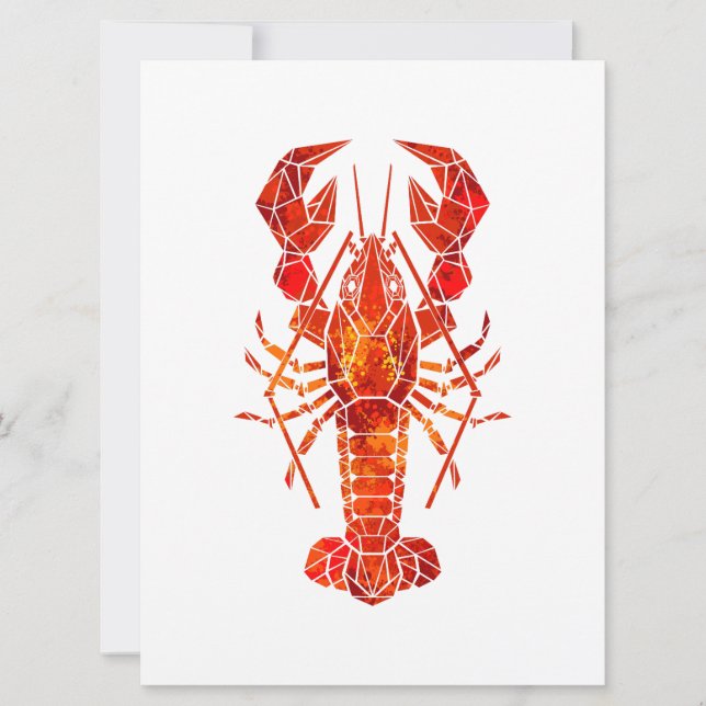 Roter polygonal Hummer Karte (Vorderseite)