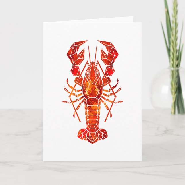 Roter polygonal Hummer Karte (Vorderseite)