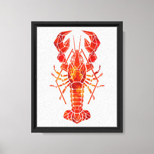 Roter polygonal Hummer Leinwanddruck
