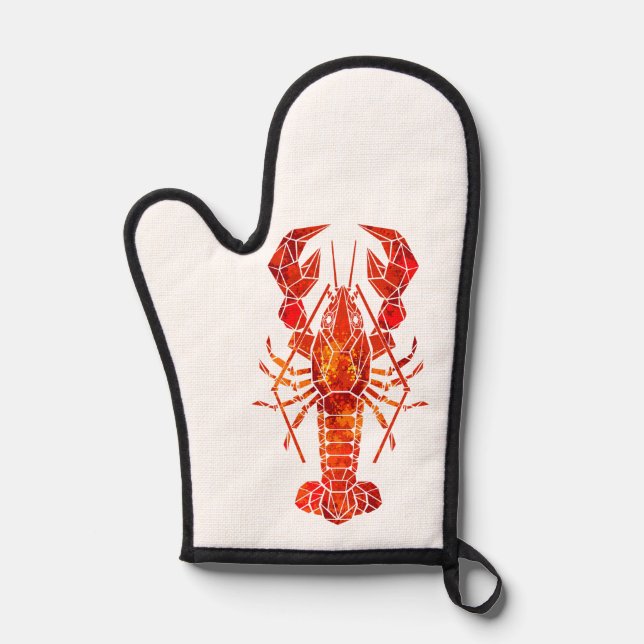 Roter polygonal Hummer Ofenhandschuh (Vorderseite)