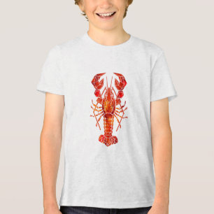 Roter polygonal Hummer Tri-Blend Shirt