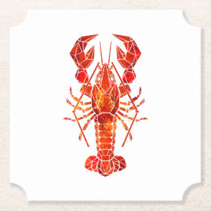 Roter polygonal Hummer Untersetzer