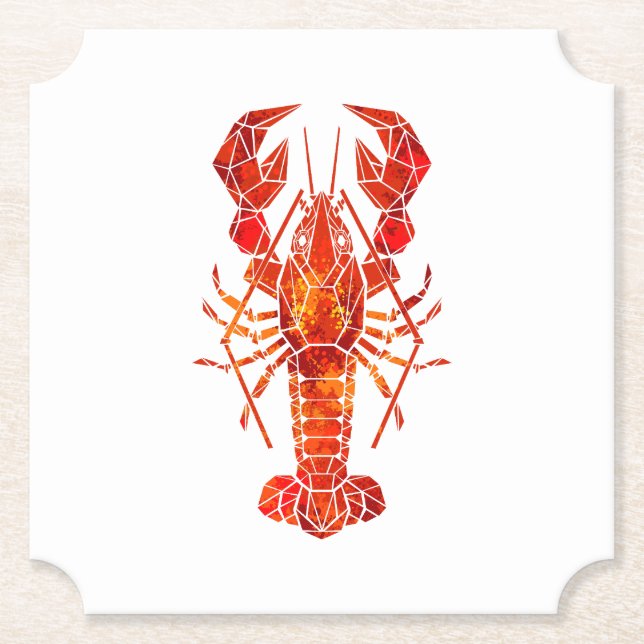 Roter polygonal Hummer Untersetzer (Vorderseite)