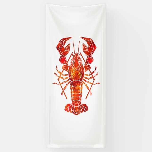Roter Polygonaler Hummer Banner (Vertikal)