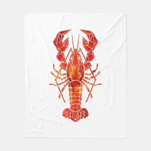 Roter polygonaler Hummer Fleecedecke