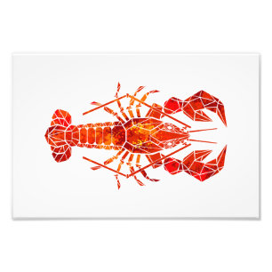 Roter polygonaler Hummer Fotodruck