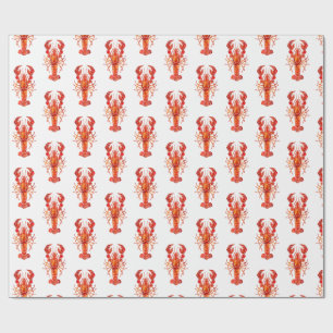 Roter polygonaler Hummer Geschenkpapier