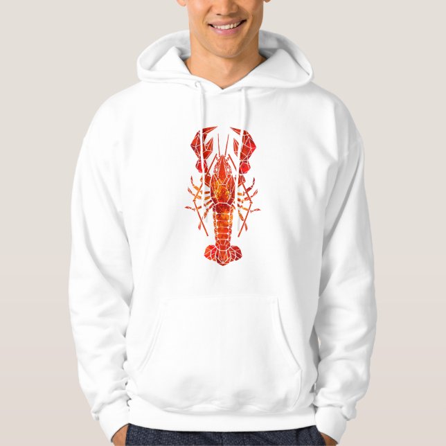 Roter polygonaler Hummer Hoodie (Vorderseite)