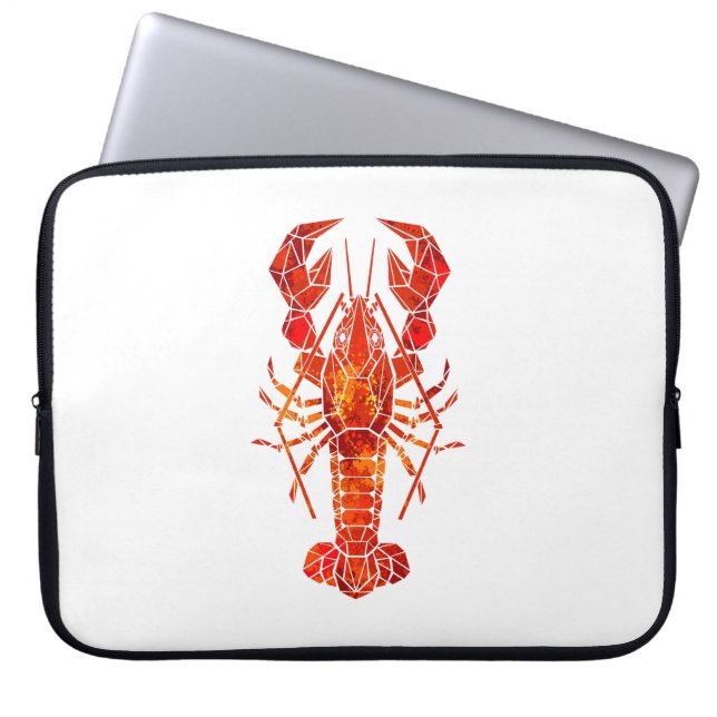Roter polygonaler Hummer Laptopschutzhülle (Vorderseite)