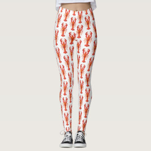 Roter polygonaler Hummer Leggings