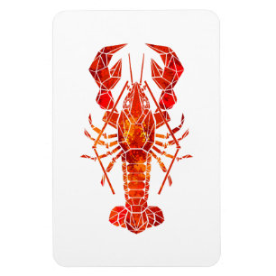 Roter Polygonaler Hummer Magnet