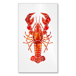 Roter Polygonaler Hummer Magnetische Visitenkarte