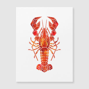 Roter polygonaler Hummer Magnetkarte