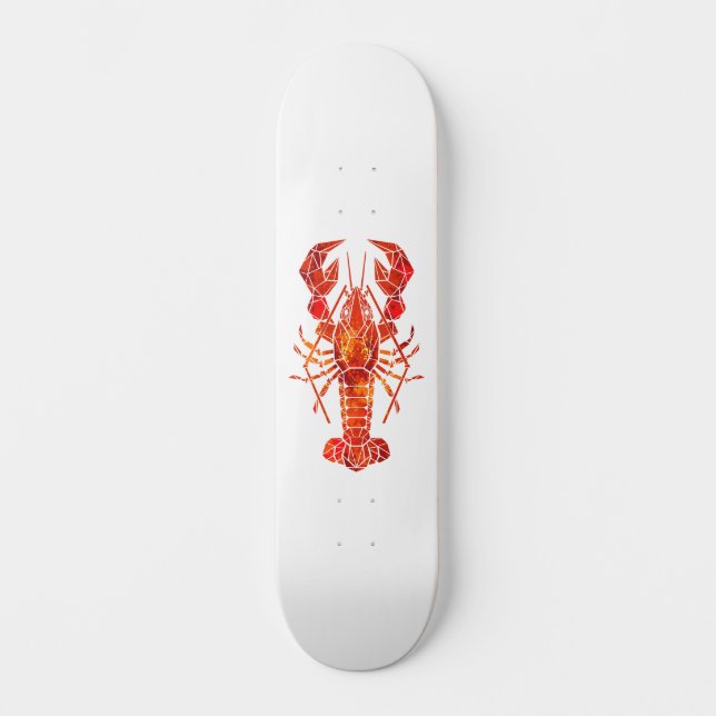 Roter polygonaler Hummer Skateboard (Vorderseite)