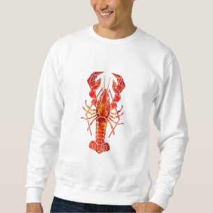 Roter polygonaler Hummer Sweatshirt