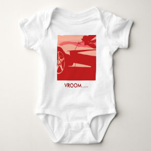 Roter Pop Art Corvette Baby Strampler
