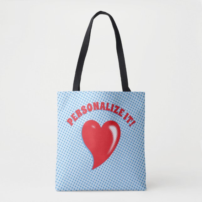 Roter Pop Kunst Herz Tasche (Vorderseite)