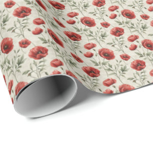Roter Poppy Blumengeschenk Wrap Packpapier Blume