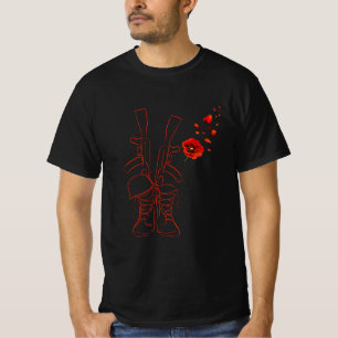 Roter Poppy Veteran Ehrenwort für Militärdenkmal T-Shirt