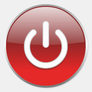 Roter Power Button Aufkleber
