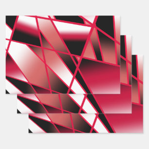 Roter Power Sichtbare strahlende, farbenfrohe Kuns Geschenkpapier Set