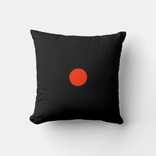 Roter Punkt mit schwarzem Hintergrund - geometrisc Kissen