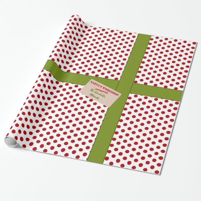 Roter Punkt-Sankt Werkstatt personalisiert Geschenkpapier (Ungerollt)
