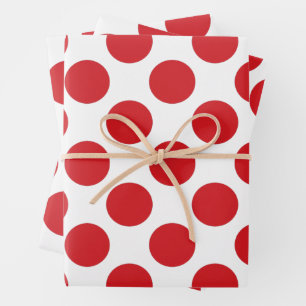 Roter Punkt und weißer Hintergrund Geschenkpapier Set