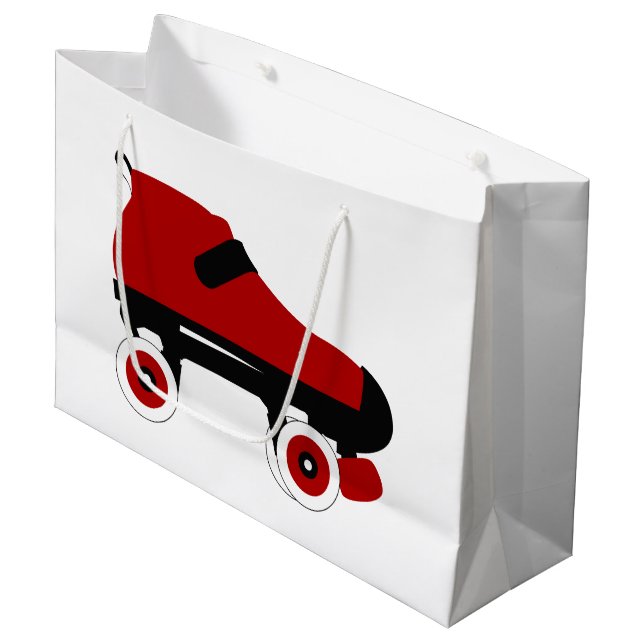 Roter Quad-Skate Große Geschenktüte (Vorderseite Schrägansicht)