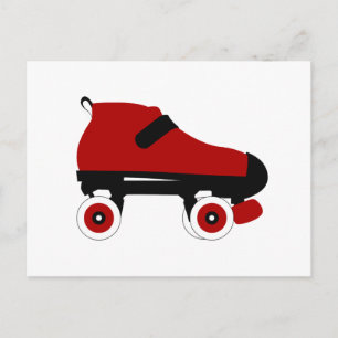 Roter Quad-Skate Postkarte