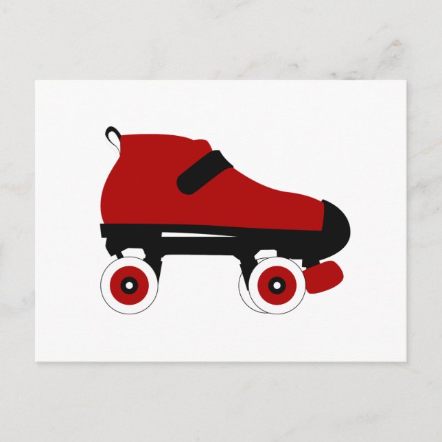 Roter Quad-Skate Postkarte (Vorderseite)