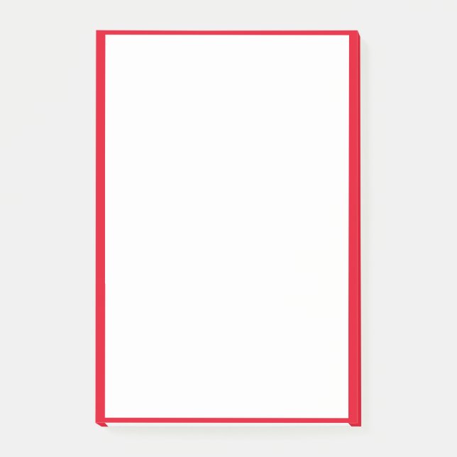 Roter Rand Edges Solid White Background Post-it Klebezettel (Vorderseite)