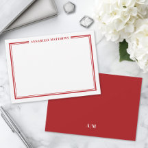 Roter Rand Minimalistischer Namensmonogramm