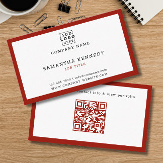 Roter Rand QR-Code professionell mit individuellem Visitenkarte