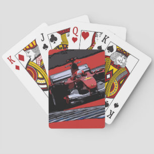 ROTER RASSENAUTO - LEIDUNG SPIELKARTEN